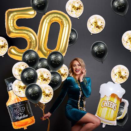 Imagem de Decorações de aniversário Cefanty 50th Birthday Men com balões de 60 cm