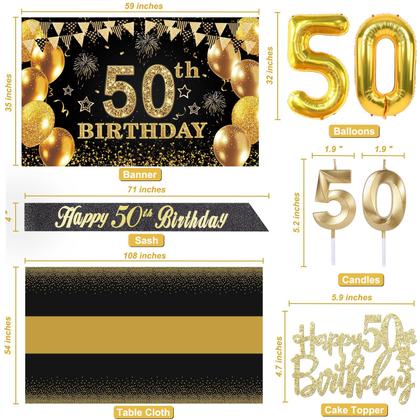 Imagem de Decorações de aniversário YeohJoy 50º aniversário para homens e mulheres