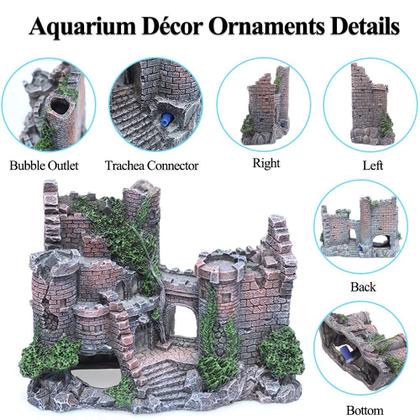 Imagem de Decorações de aquário Castle Fish Tank para peixes Betta