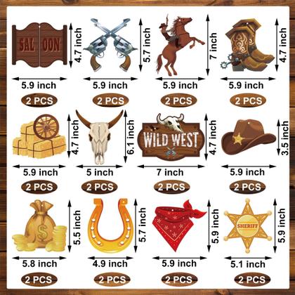 Imagem de Decorações de festa Augisteen Western Wild West 26 peças