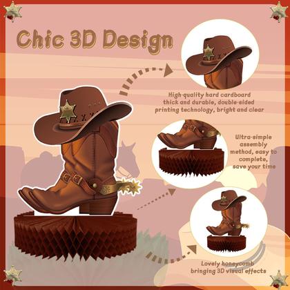 Imagem de Decorações de festa Bluegogo Western Cowboy Centerpieces x10