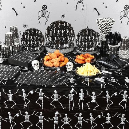 Imagem de Decorações de festa de esqueleto de Halloween Funnymoom 452 unidades