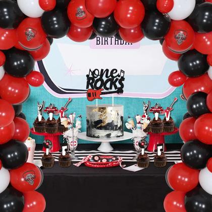 Imagem de Decorações de festa Funmemoir One Rocks 1st Birthday Rock Rock Band
