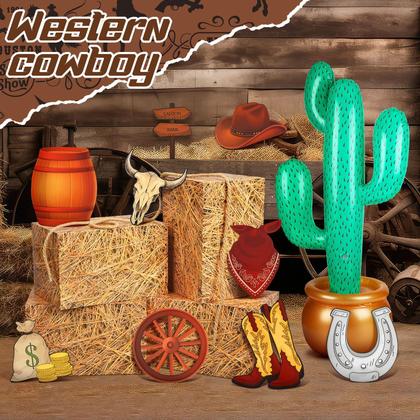 Imagem de Decorações de festa JellyArch Western Cowboy Theme 14 unidades