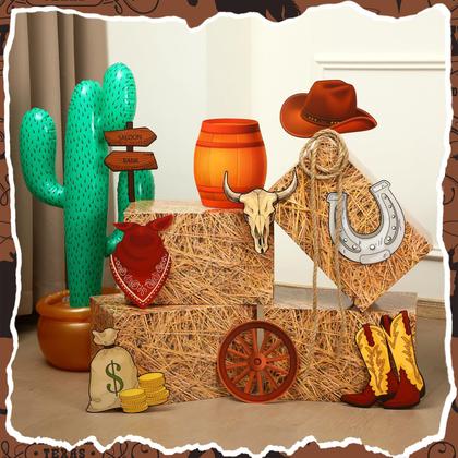 Imagem de Decorações de festa JellyArch Western Cowboy Theme 14 unidades
