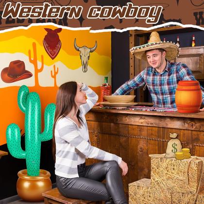 Imagem de Decorações de festa JellyArch Western Cowboy Theme 14 unidades
