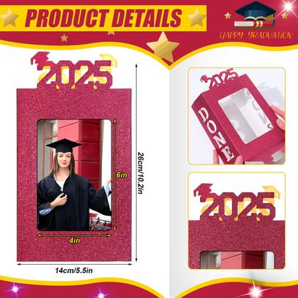 Imagem de Decorações de mesa de formatura, molduras para fotos com luzes LED x4