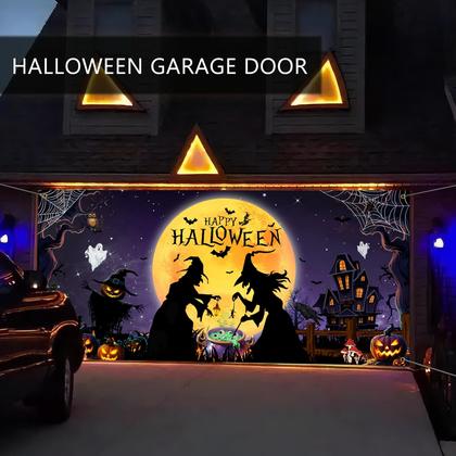 Imagem de Decorações de porta de garagem de Halloween FRIENDISU 2 x 4m de poliéster