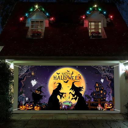 Imagem de Decorações de porta de garagem de Halloween FRIENDISU 2 x 4m de poliéster