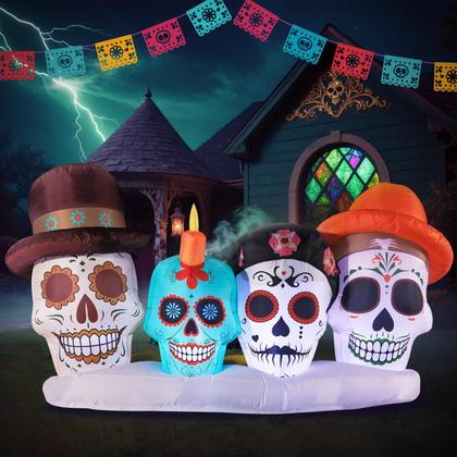 Imagem de Decorações infláveis DomKom Halloween 8FT Day of Dead
