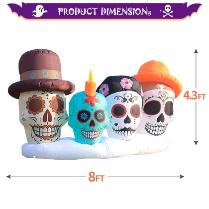 Imagem de Decorações infláveis DomKom Halloween 8FT Day of Dead