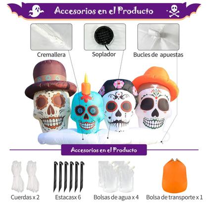 Imagem de Decorações infláveis DomKom Halloween 8FT Day of Dead