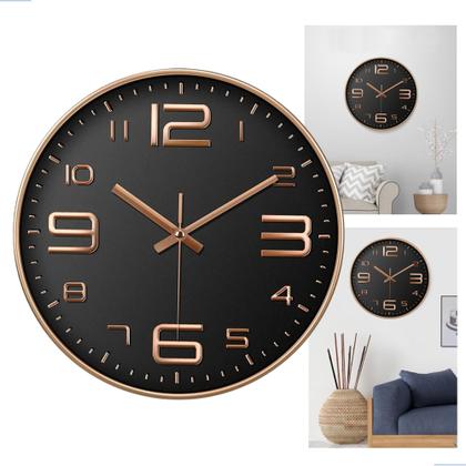 Imagem de Decore com Classe Relógio Analógico Redondo P/ Cozinha e Ambientes Públicos Prático ZB3023