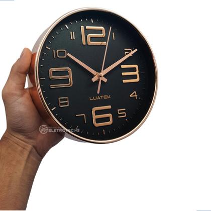 Imagem de Decore com Classe Relógio Analógico Redondo P/ Cozinha e Ambientes Públicos Prático ZB3023