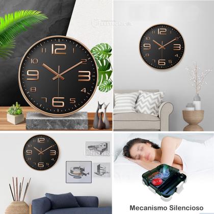 Imagem de Decore com Classe Relógio Analógico Redondo P/ Cozinha e Ambientes Públicos Prático ZB3023
