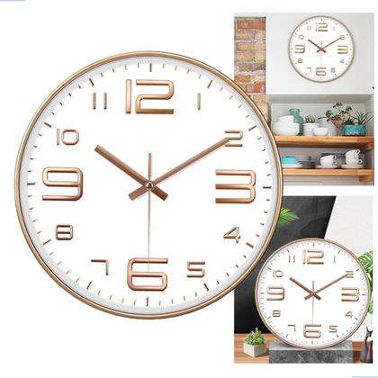 Imagem de Decore com Classe Relógio Analógico Redondo P/ Cozinha e Ambientes Públicos Prático ZB3023