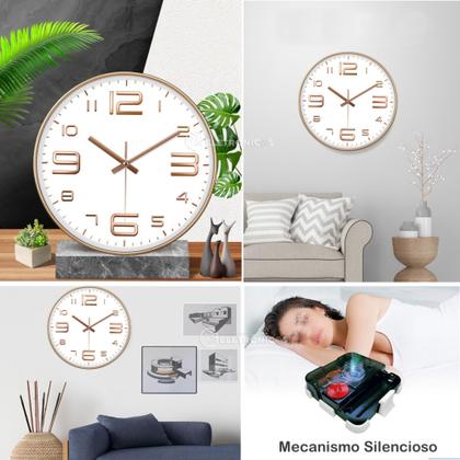 Imagem de Decore com Classe Relógio Analógico Redondo P/ Cozinha e Ambientes Públicos Prático ZB3023