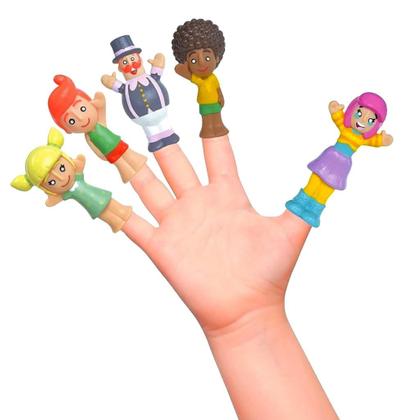 Imagem de Dedoches Turma Do Bita 5 Fantoches Miniaturas Para Brincar - Lider Brinquedos