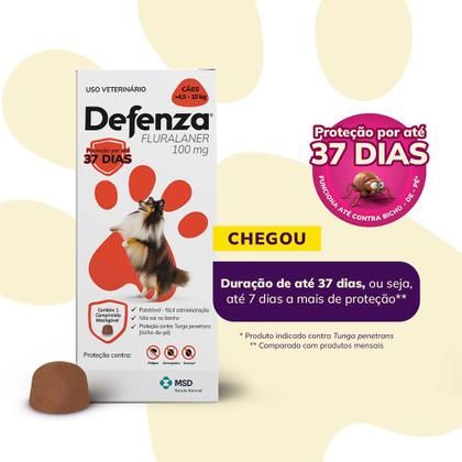 Imagem de Defenza Antipulgas Carrapatos Sarnas Cães 4,5 a 10kg 100mg