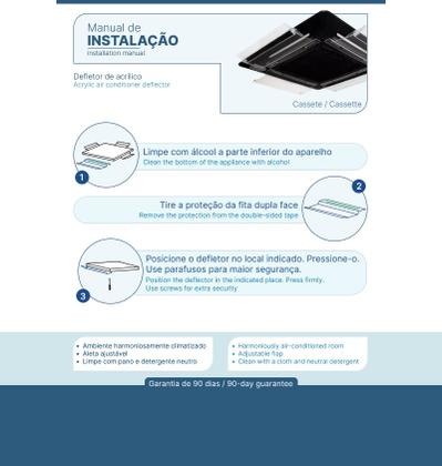 Imagem de Defletor Acrílico para Ar Condicionado Cassete K7 60 cm, desvio de ar frio.