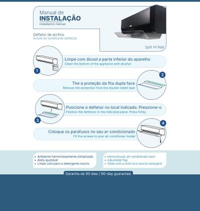 Imagem de Defletor Acrílico para Ar Condicionado split 90 cm, desvio de ar frio.