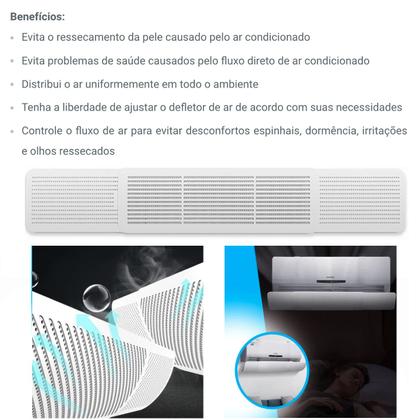 Imagem de Defletor Ar Condicionado Ajustável Lateral Direciona Vento Split Lateral Universal 70 A 106cm