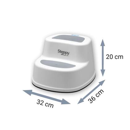 Imagem de Degrau Burigotto Steppy 2 em 1 Branco com Cinza