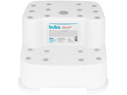 Imagem de Degrau Duplo Branco Bebe Criança Infantil Antiderrapante 18017 Buba