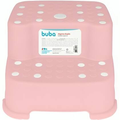 Imagem de Degrau Duplo Rosa Bebe Criança Infantil Antiderrapante 18018 Buba