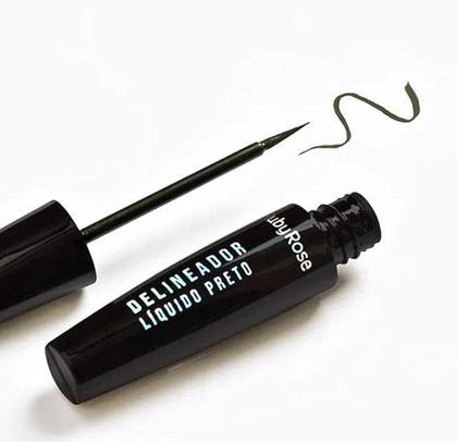 Imagem de Delineador Liquido Preto Para Olhos Secagem Rápida Longa Duração 5,8ml Ruby Rose HB8406