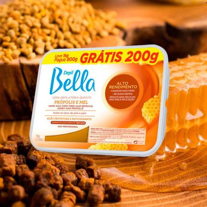 Imagem de Depil Bella Cera Depilatória em Barra Própolis e Mel Alto Rendimento Ação Protetora e Antioxidante 1kg