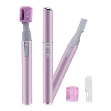 Imagem de Depilador Aparador Feminino Facial Pelos Sobrancelhas Nariz Caneta Rosa