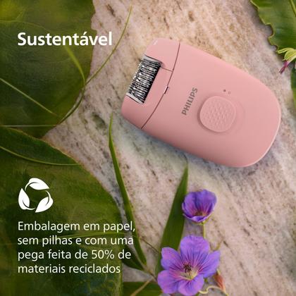 Imagem de Depilador Elétrico Philips Satinelle BRE229 00 Rosa Bivolt Com Acessório 2 Velocidades Remove Pelos da Raiz