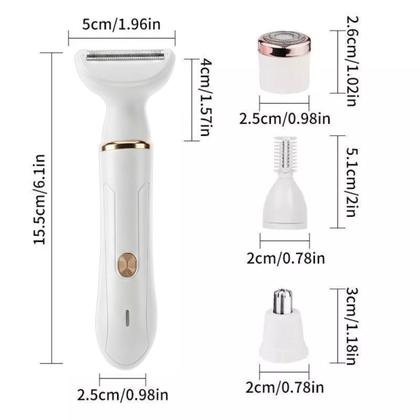 Imagem de Depilador Feminino Eletrico Aparador Perna Buço Braço Partes Intimas, Aparelho Depilar Recarregavel Laser 4 Em 1