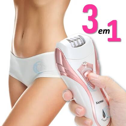 Imagem de Depilador Feminino Sem Fio 3IN1 Multifunção Recarregavel USB 3010