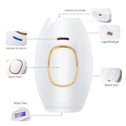 Imagem de Depilador Laser Dois Modos de Flash 5 Níveis de Intensidade