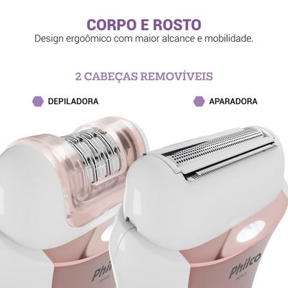 Imagem de Depilador Philco Bivolt 4 acessórios Corpo e Rosto PDPE01