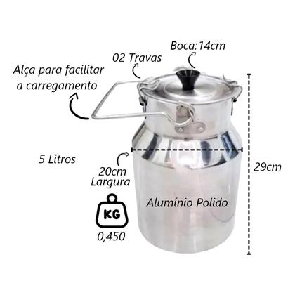 Imagem de Depósito de Leite Reforçado Leiteira Continental 5 Litros