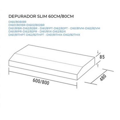 Imagem de Depurador de Ar 60cm Slim DI61 3 Velocidades Suggar