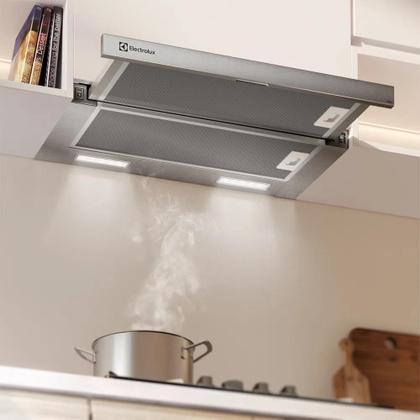 Imagem de Depurador de ar electrolux 60cm retrátil inox efficient com luz de led 127v de6rx