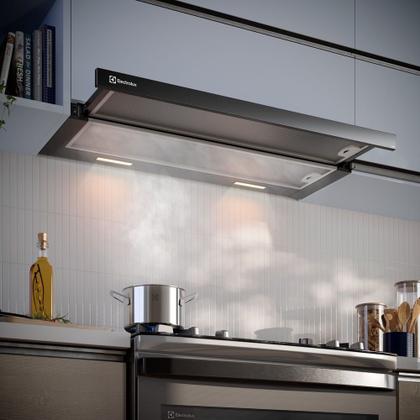 Imagem de Depurador de Ar Electrolux 90cm Retrátil Preto Efficient com Luz de Led (DE9RB)