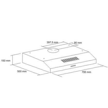 Imagem de Depurador de Ar para Fogão de 5 e 6 Bocas Fischer de 80 cm Classic New
