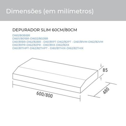 Imagem de Depurador de ar Slim 80 Cm Preto