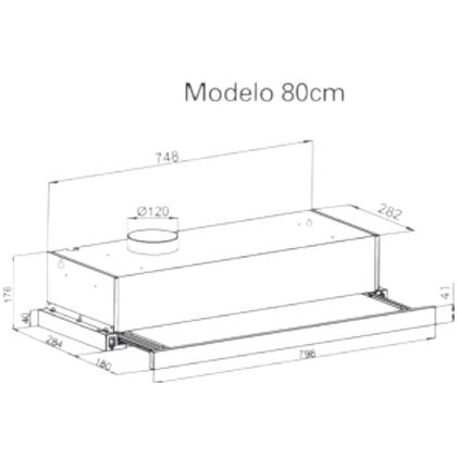 Imagem de Depurador de Embutir Slim Touch 80 Cm Preto Suggar