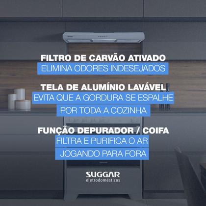 Imagem de Depurador E Exaustor De Ar Suggar Slim 60cm 3 Velocidades Prata