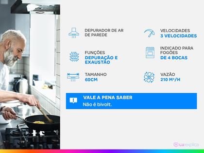 Imagem de Depurador e Exaustor Philco 60Cm Slim 3 Velocidades Preto PDR60P 127V