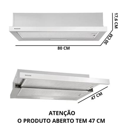 Imagem de Depurador Exaustor De Embutir 80cm Inox De81ix Suggar 127v