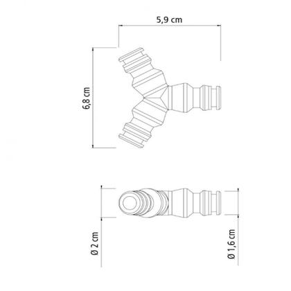 Imagem de Derivação em Y com 3 saídas para mangueira de 1/2"/ 5/8"/ 3/4" - 78504000