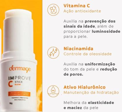 Imagem de Dermage Improve C Stick Glow Antioxidante e Hidratante 16g