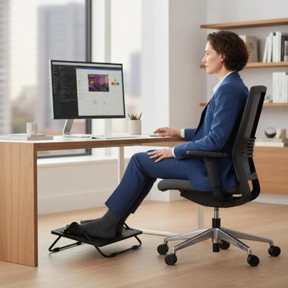 Imagem de Descanso Ergonômico Para Os Pés Apoio Pé Mdf Com Regulagem Proteção na Postura